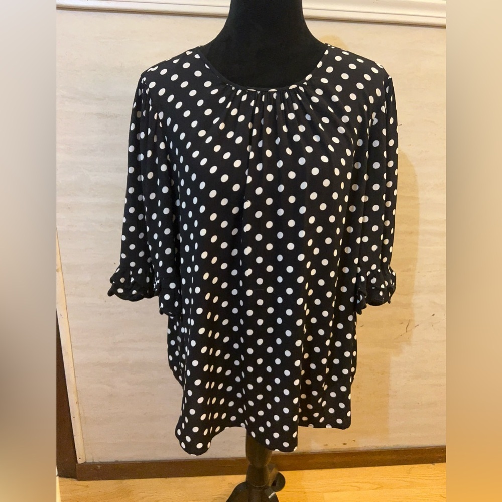Kate Spade New York Black and White Polka Dot Blouse